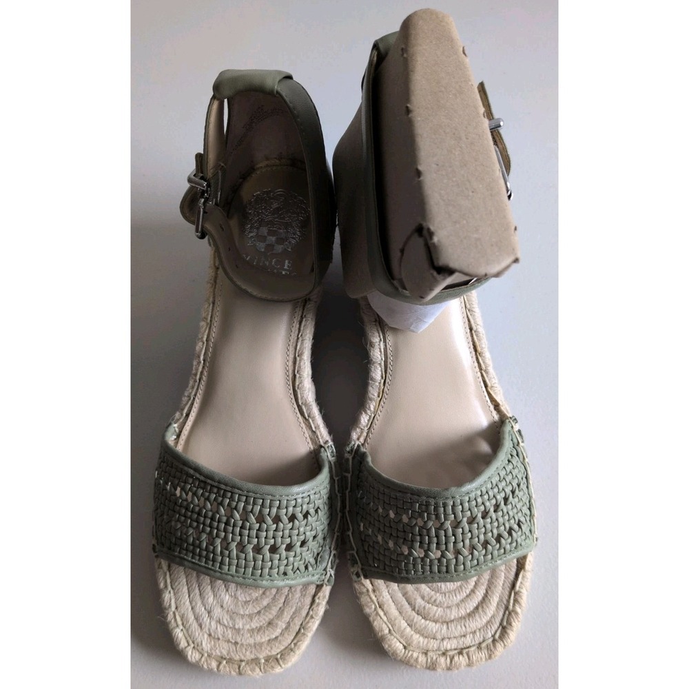 Vince Camuto Jellisa Sage Green Espadrille Wedge Sandals US Size 7.5 NWOB